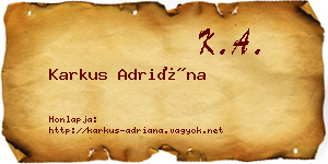 Karkus Adriána névjegykártya